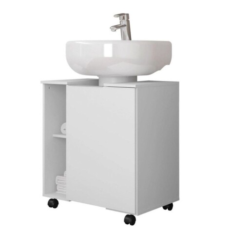 Mueble Para Baño Con 1 Puerta Y 6 Estantes Organizadores Mueble Para Baño Con 1 Puerta Y 6 Estantes Organizadores