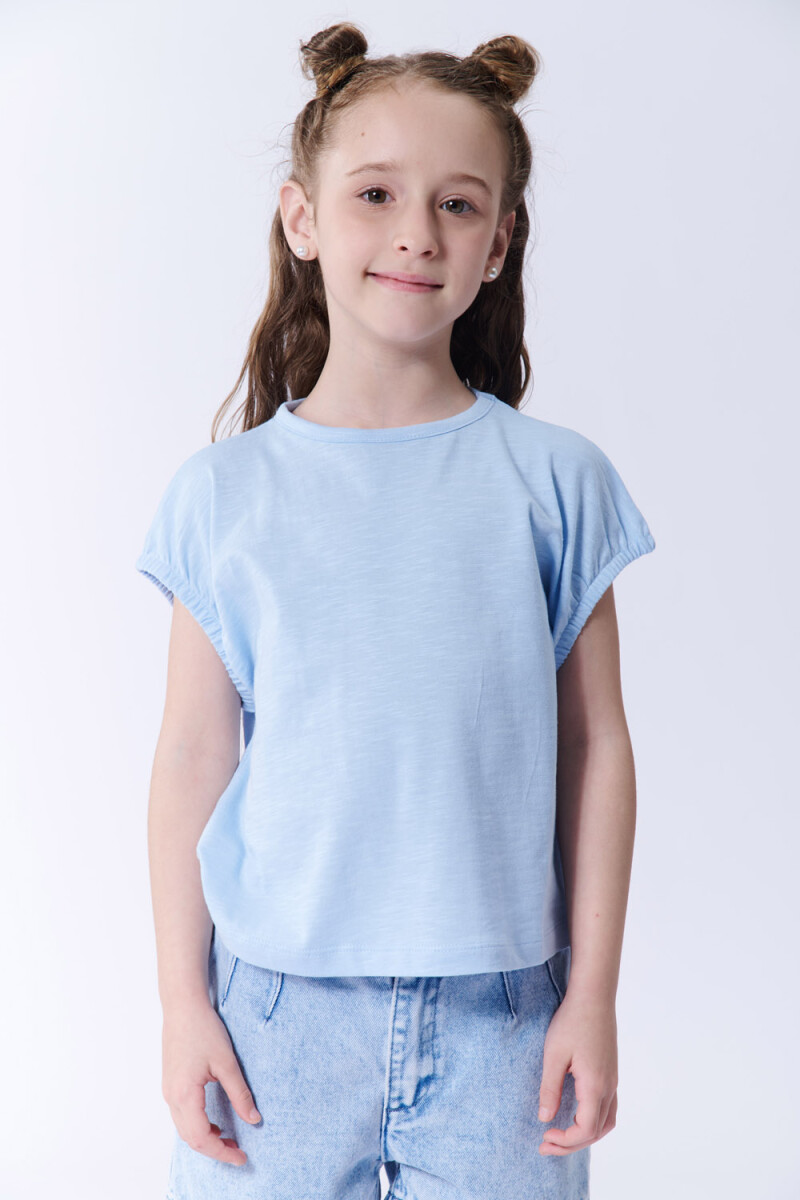 Remera crop Celeste