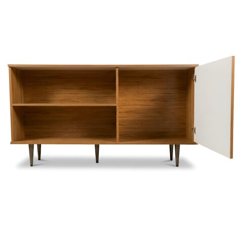 Mueble Rack de Tv PADUA de Piso con Puerta y Estantes 136 cm de Ancho - Freijo Mueble Rack de Tv PADUA de Piso con Puerta y Estantes 136 cm de Ancho - Freijo