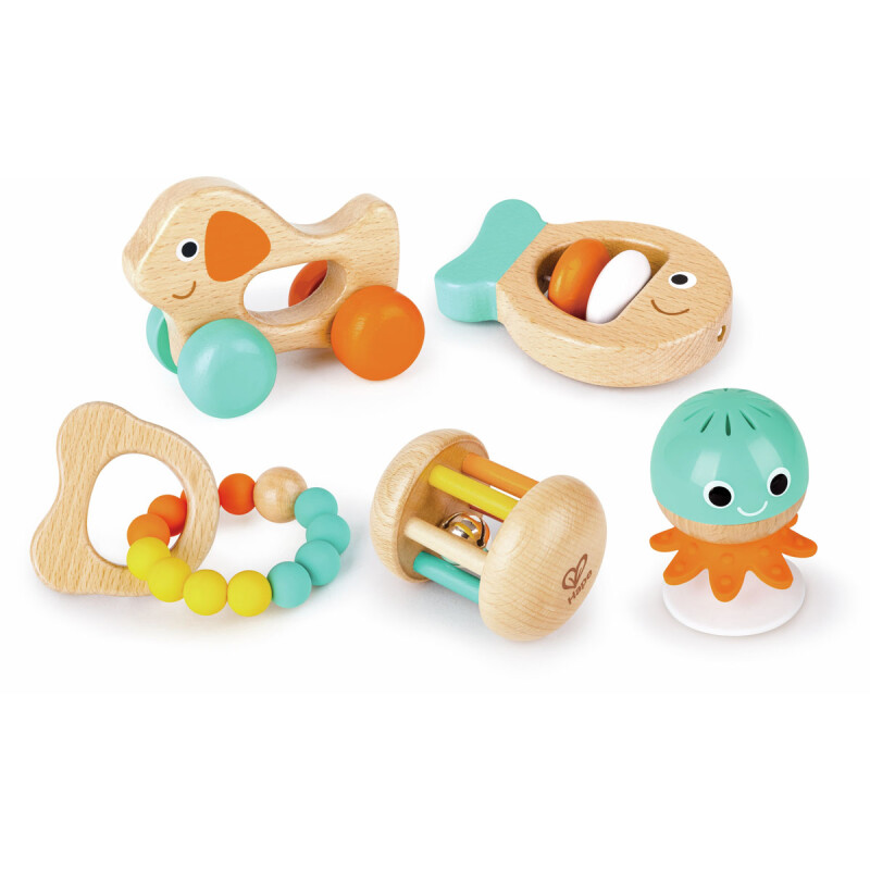 Set Sensorial Sonajeros de bebé 5 piezas Hape Set Sensorial Sonajeros de bebé 5 piezas Hape