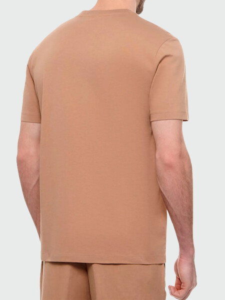 BOSS - Remera de algodón con logo regular fit, THOMPSON Beige