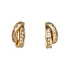 Caravanas medio aro Cruzados Zirconia doble y oro- Oro bajo - Zirconia- CA8154 conpiedra