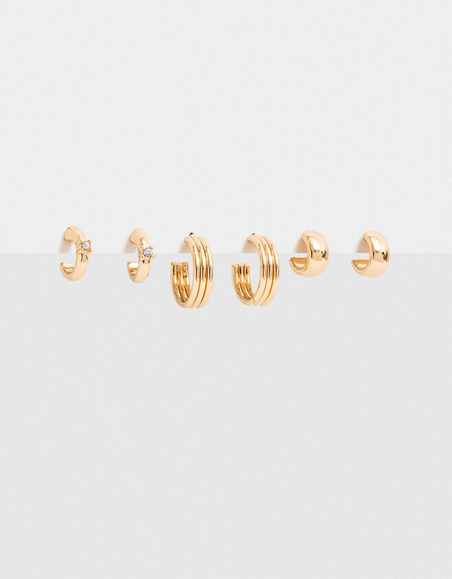 Aros Argollas Set Bañada en Oro Aros Argollas Sets Bañado En Oro - Dorado