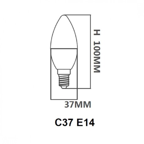 Pack x6 pcs Lampara LED Vela, E14 6W Luz Cálida