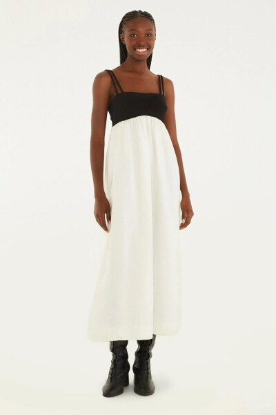 VESTIDO BICOLOR Blanco