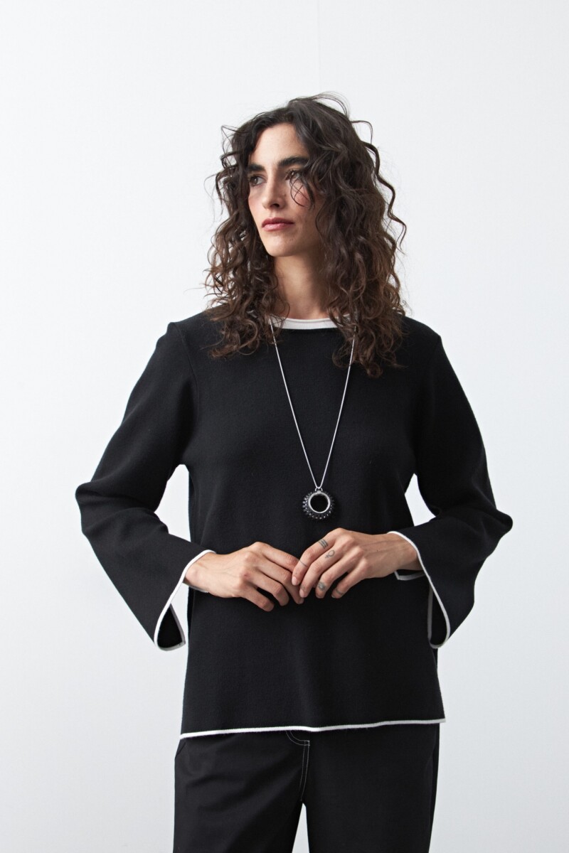 SWEATER GENARO Negro/Blanco