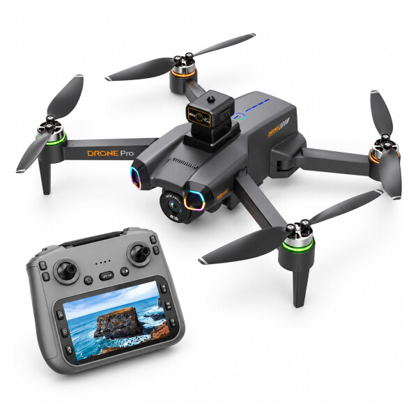 Drone Plegable T18p Con Control Remoto Con Pantalla Y Luces Led Rgb DRONE 2 CAMARAS 896-1