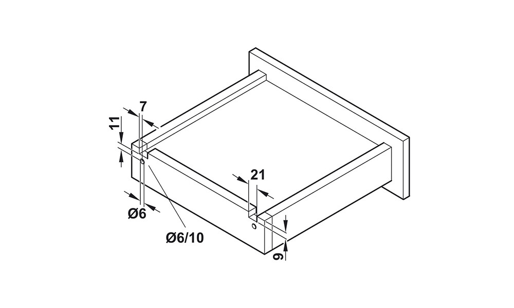 Guia oculta extracción parcial 45cm para 18mm Guia Oculta Extracción Parcial 45cm Para 18mm