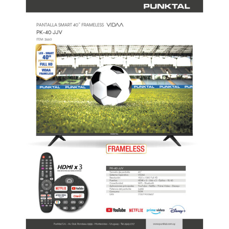 Smart TV Punktal 40" Led PK-40JJV Smart TV Punktal 40" Led PK-40JJV