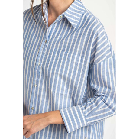 Camisa Rayada Azul
