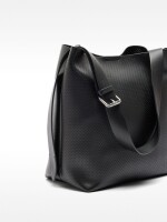 Bolso De Hombro Con Textura negro