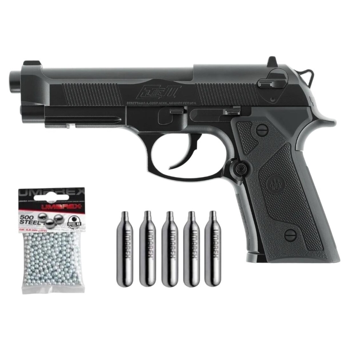 Combo Co2 Beretta Elite II Calibre 4,5mm 
