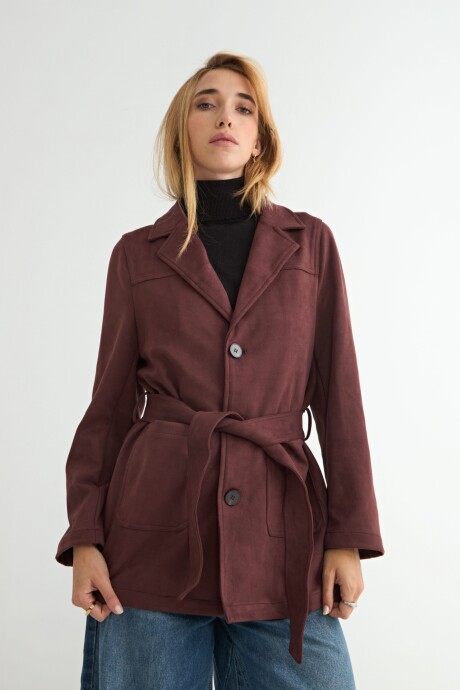 CHAQUETA GAMUZA NORMA Bordó