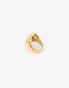 Anillos Medianos y Grandes Metal Anillo Bold De Acero Corazón - Dorado