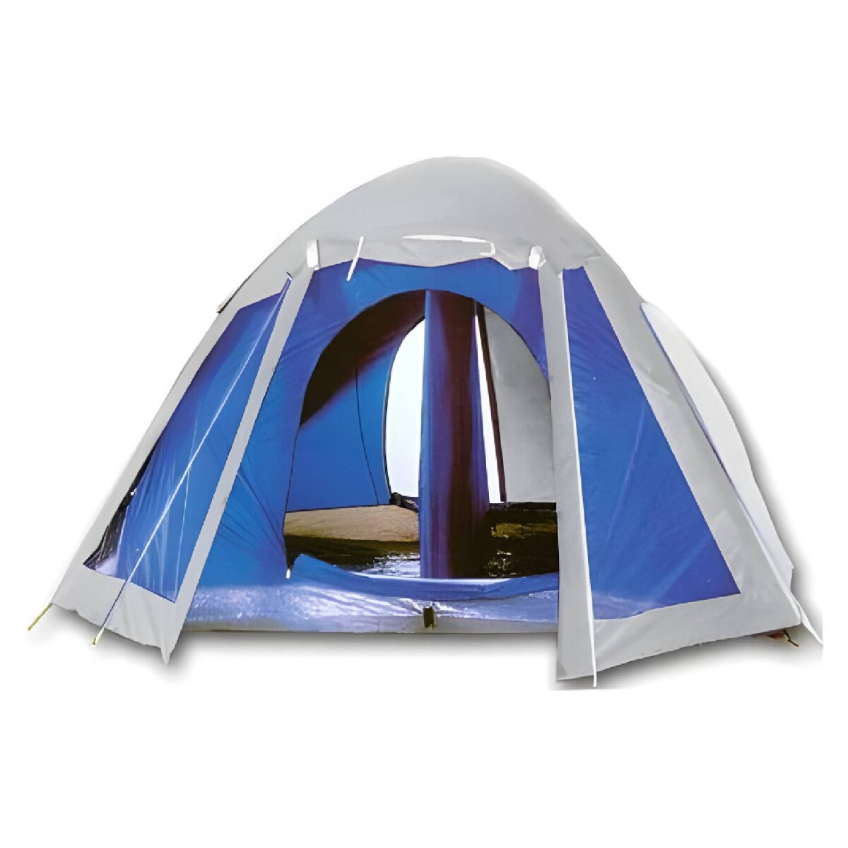 Combo Carpa Alta Igloo 2 Dormitorios 6 Personas + Lona 3x5 Arye - Azul 