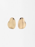 Pendientes Ovalados Con Relieve dorado