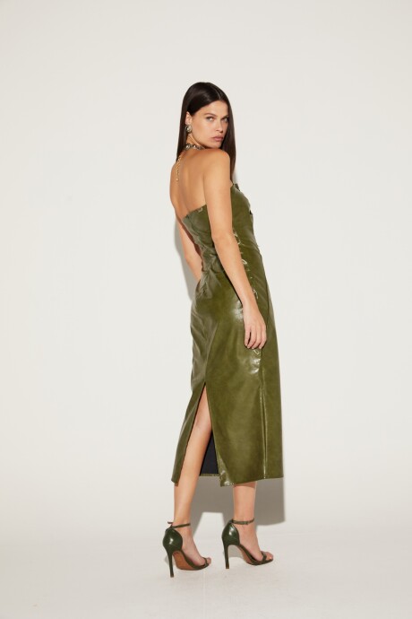 Vestido Midi Caia Verde Oliva