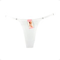 Tanga Colaless Ajustable De Encaje Trasero Blanco