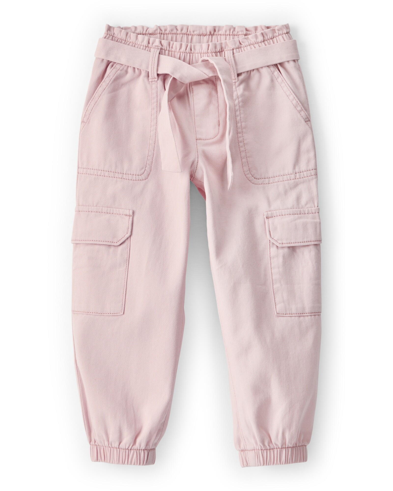 Pantalón cargo de algodón, rosado Sin color