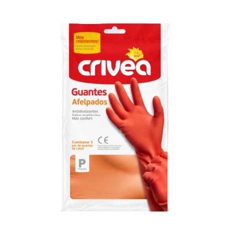 GUANTE DE GOMA CRIVEA AFELPADO PEQUEÑO GUANTE DE GOMA CRIVEA AFELPADO PEQUEÑO