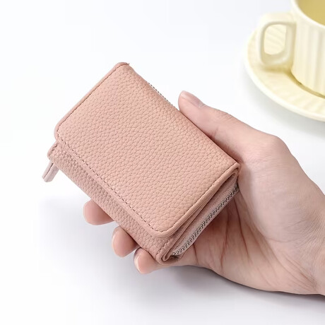 Billetera con monedero grande - 8x10x4cm Beige