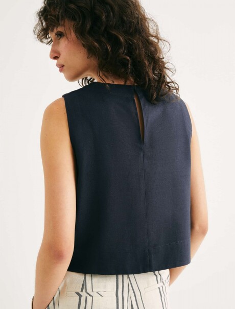 BLUSA MANGA CORTA AZUL