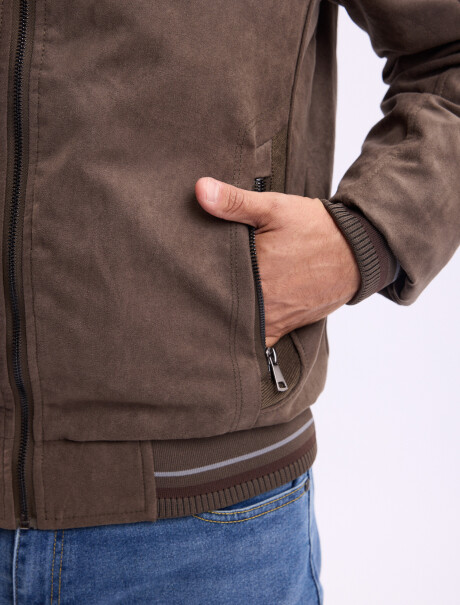 Campera reversible suede oliva