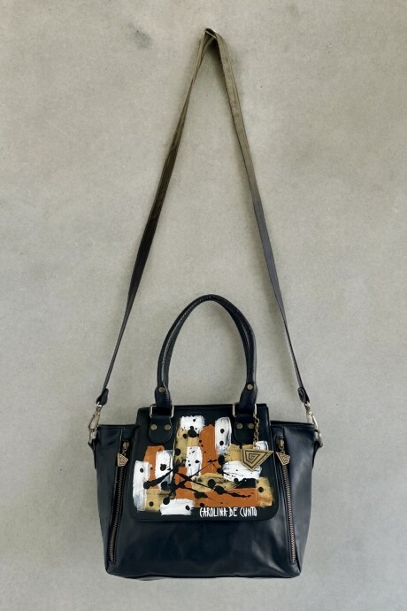 Cartera Mila Negra Con Arte. Cartera Mila Negra Con Arte.
