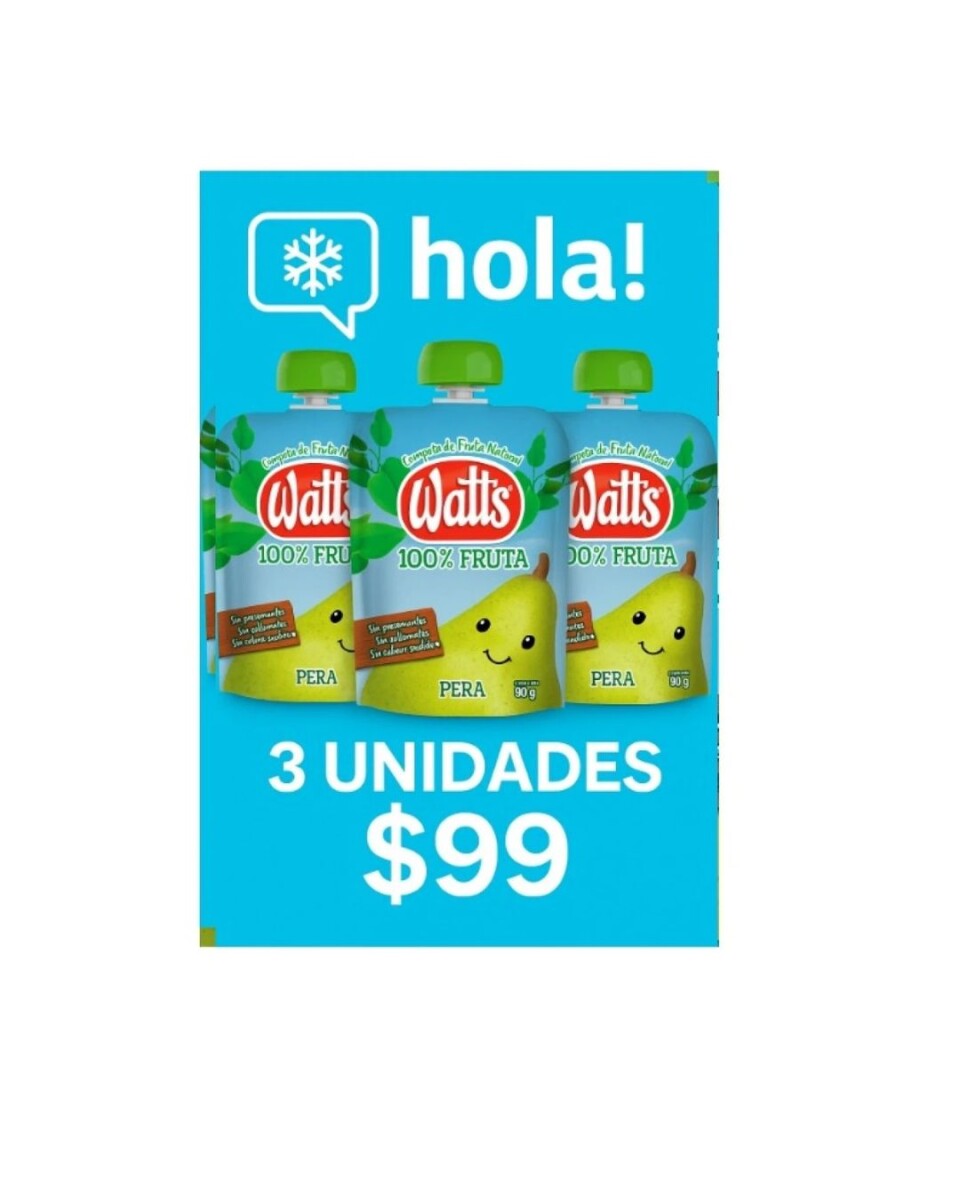COMPOTA WATTS SABOR PERA 3X $99 