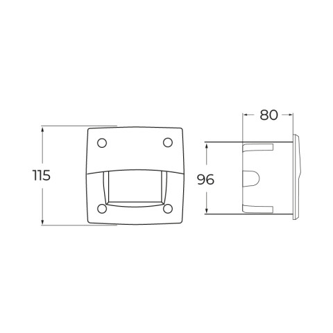 Luminaria de embutir LED cuadr. gris párpado IP66 FL0330