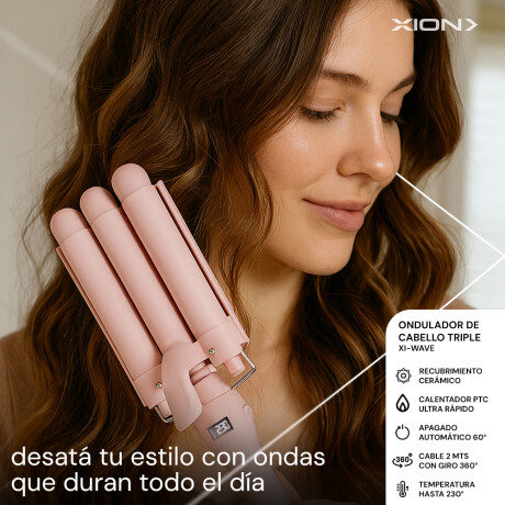ondulador de cabello triple xion COLOR UNICO