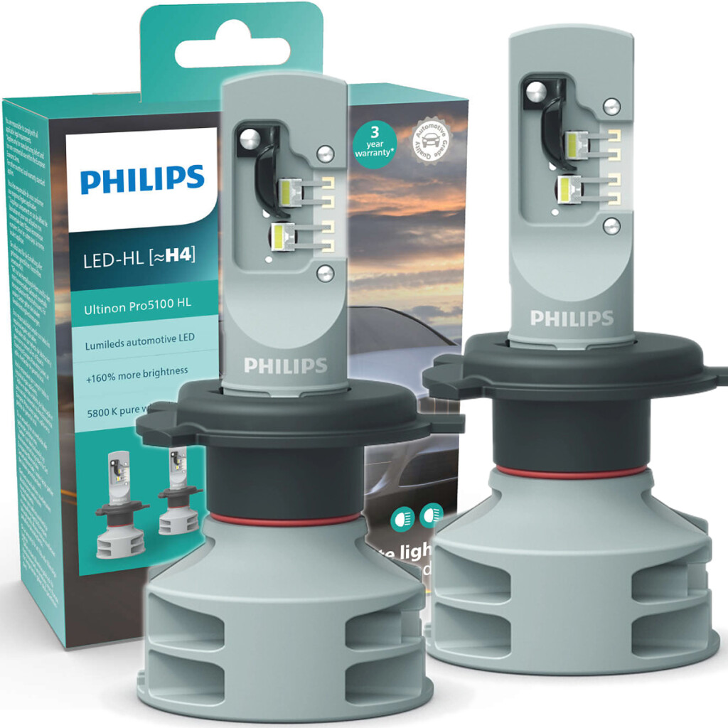LAMPARA - LED H4 12/24V 6000K ULTINON PRO 5100 PACK X2 PHILIPS