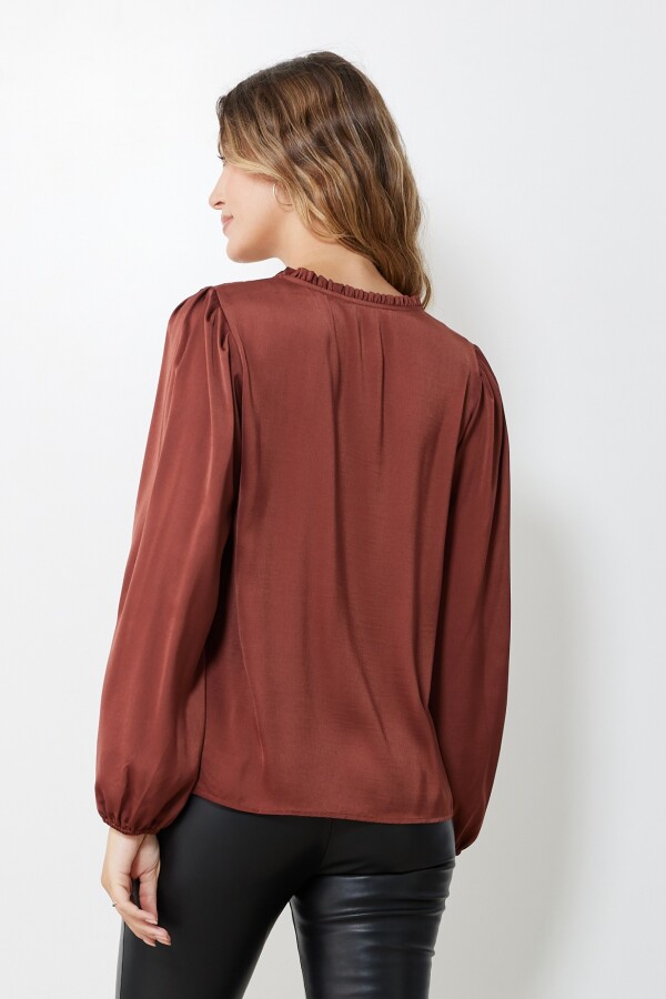 Blusa Satinada MARRON