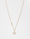 Cadena Corta con Dije Strass Collar Con Dije De Estrella Con Cubic Zirconia - Dorado