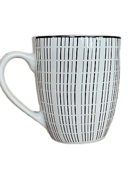 MUG 355ML LINEAS/CIRCULOS CENTRALES NEGRO MUG 355ML LINEAS/CIRCULOS CENTRALES NEGRO