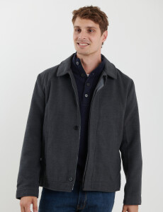 300255 SOBRETODO HARRINGTON LABEL Gris Oscuro