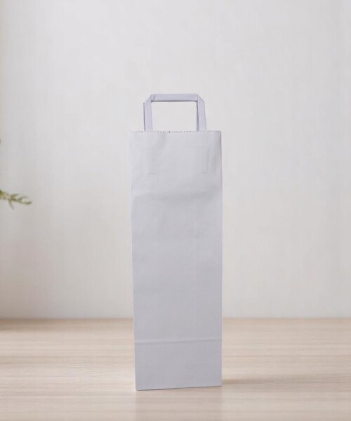 Bolsa lisa acuario 14x08x40 cm, para botella BLANCO