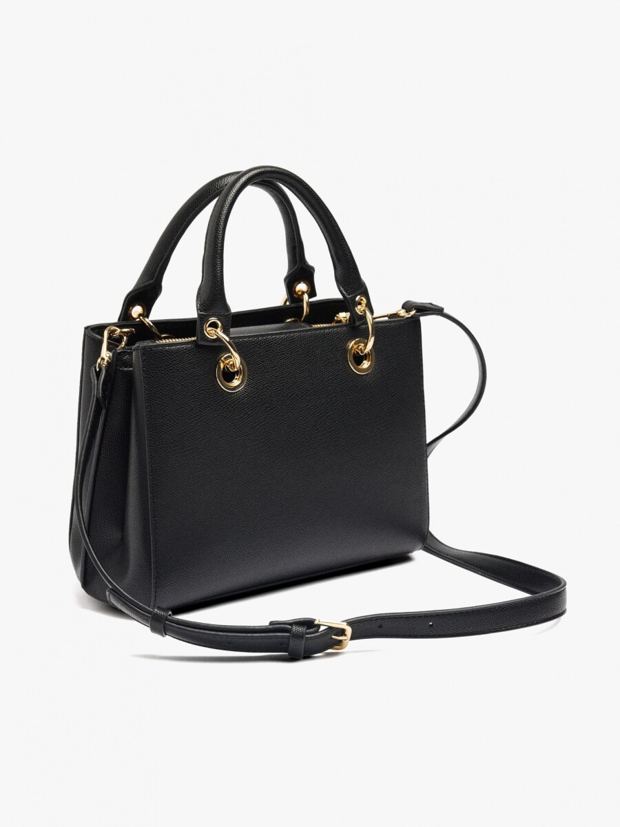 Bolso Tote Con Textura negro