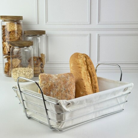 Panera Metálica de Mesa con Protector de Tela 26cm x 19cm x 8cm Panera Metálica de Mesa con Protector de Tela 26cm x 19cm x 8cm