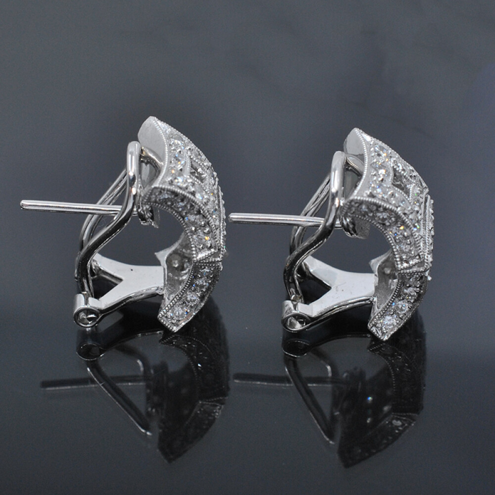 Caravanas clips 18k en oro blanco con brillantes Caravanas clips 18k en oro blanco con brillantes