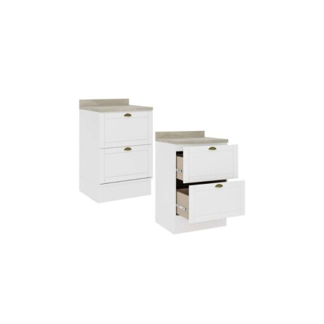 Bajo Mesada Americana con cajones 60cm Blanco