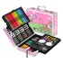 Set Valija Maletín Arte Escolar Didáctico 145 Piezas Pintar Variante Color Rosado y Verde