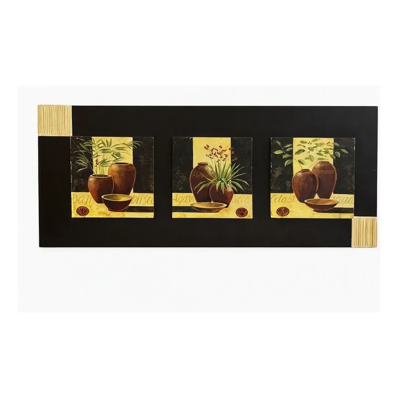 Cuadro marco de madera con laminas de 3 jarrones - PRODUCTO CON DETALLES Cuadro marco de madera con laminas de 3 jarrones - PRODUCTO CON DETALLES