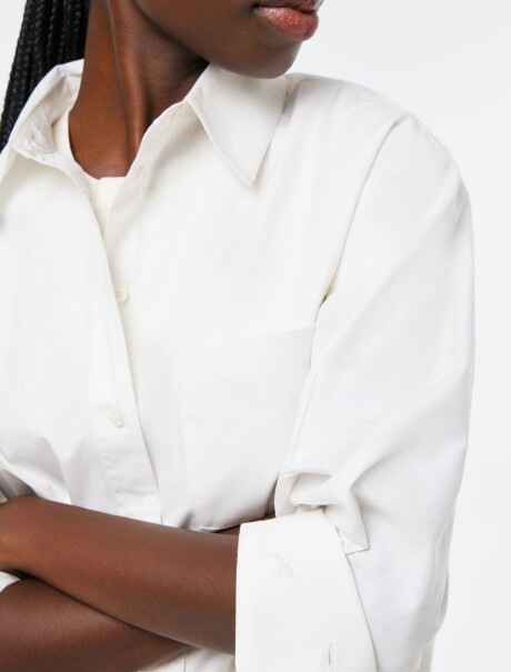 CAMISA DE ALGODÓN CON BOLSILLOS BLANCO