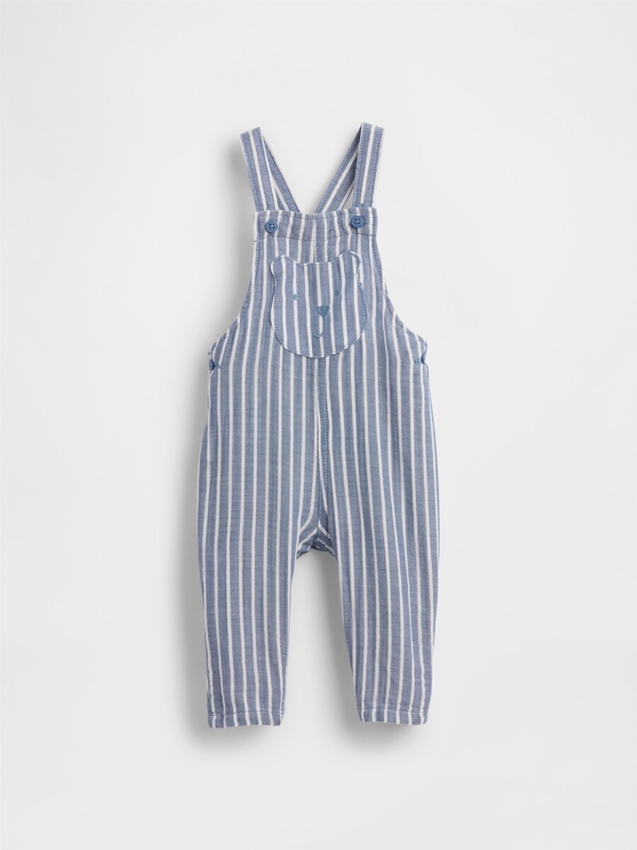 Enterito De Muselina Bebé - Blue Stripe 