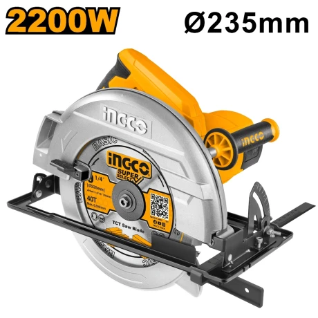 SIERRA CIRCULAR 2200W 235MM INDUSTRIAL INGCO CS23522 NEGRO-NARANJA
