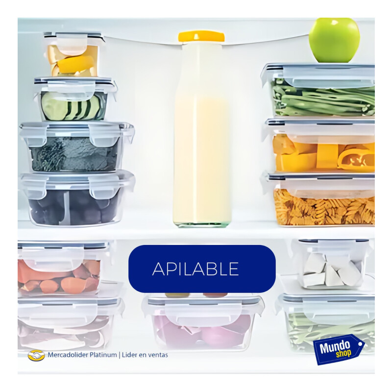 Set 12 Recipientes Tarros Hermeticos Con Tapa Plastico Blanco