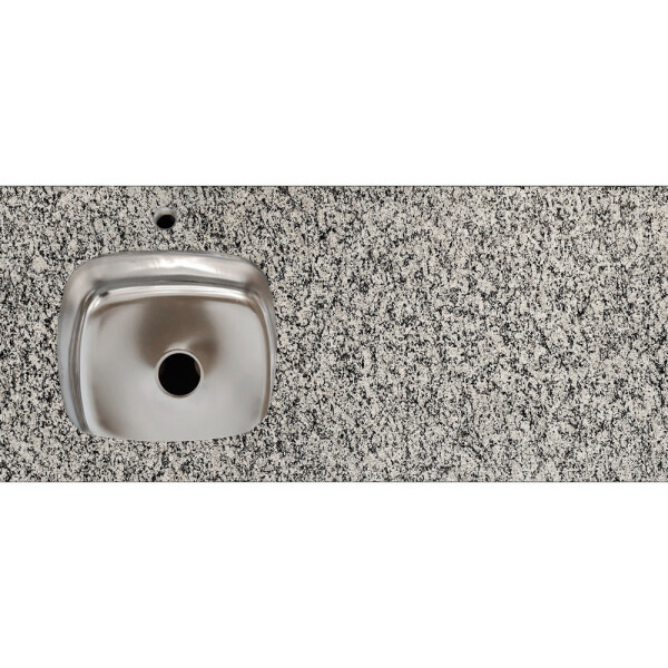 MESADA DE GRANITO GRIS PERLA CON PILETA IZQUIERDA CON HUECO PARA GRIFERÍA / 122X52 CM Mesada De Granito Gris Perla Con Pileta Izquierda Con Hueco Para Grifería / 122x52 Cm