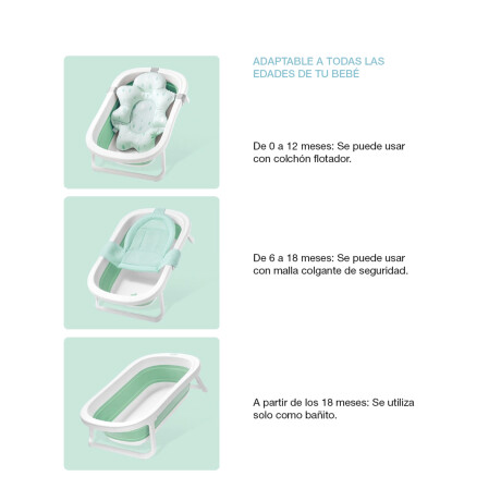 Set Baño Bebé con Bañera Plegable + Juego de Agua 3 Pulpos Celeste