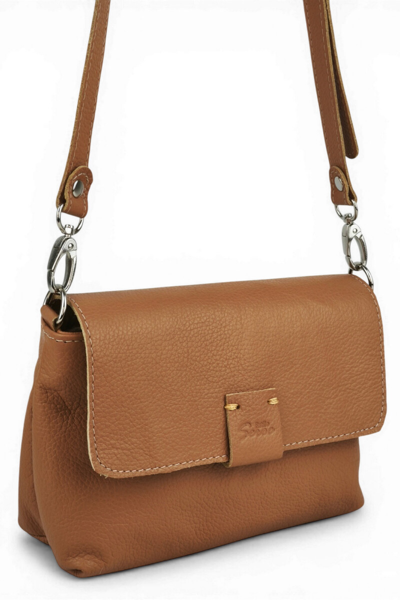 Morral con solapa chico Tostado